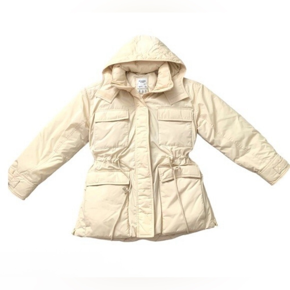 Abercrombie & Fitch Women's Beige Puffer Jacket - Picture 3 of 16